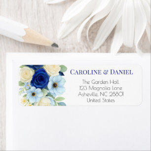 Royal Bue Wedding Watercolor Elfenbeinküste Blume