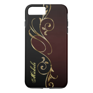 Royal Burgundy Gold iPhone 7 Plus Monogram title_seo2