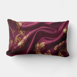 Royal Burgundy & Gold Majestic Filigree Pillow Lendenkissen