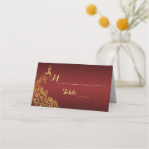 Royal Burgundy Gold Peacock Wedding