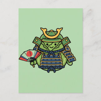 Royal Cabbage Samurai Warrior with War Fan Illustr Postkarte