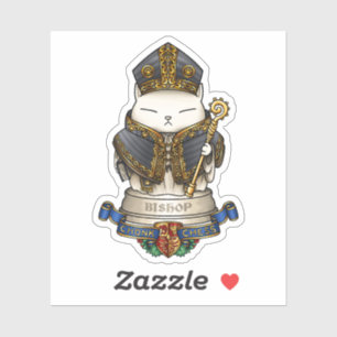 Royal Cat Schess Bishop Piece Aufkleber