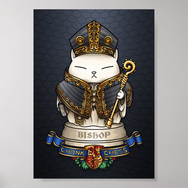 Royal Cat Schess Bishop Piece Poster (Vorne)