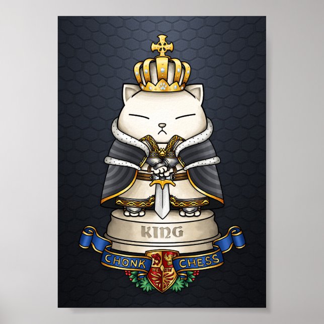Royal Cat Schess King Piece Poster (Vorne)