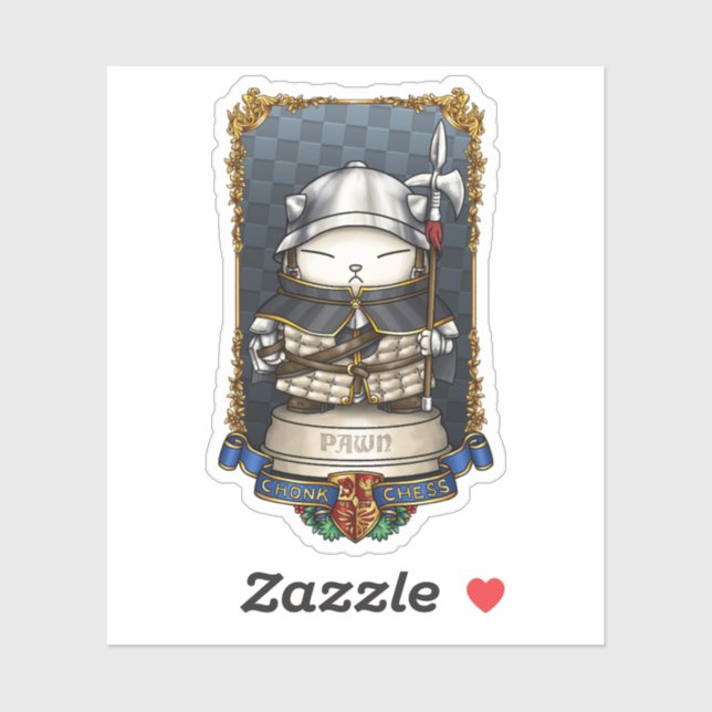 Royal Cat Schess Pawn Piece Aufkleber (Blatt)
