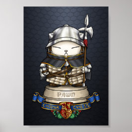 Royal Cat Schess Pawn Piece Poster