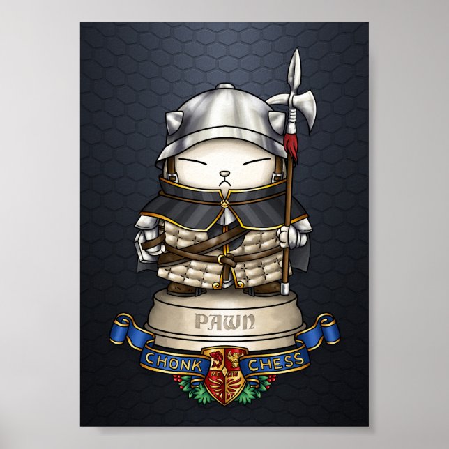 Royal Cat Schess Pawn Piece Poster (Vorne)
