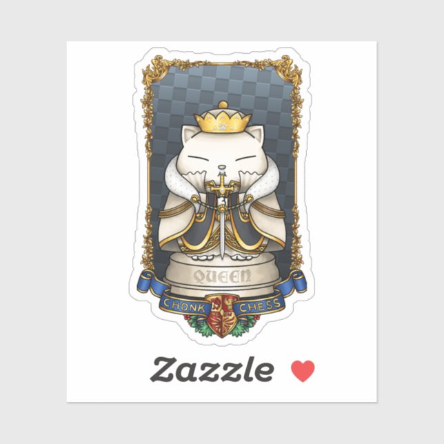 Royal Cat Schess Queen Piece Aufkleber (Blatt)