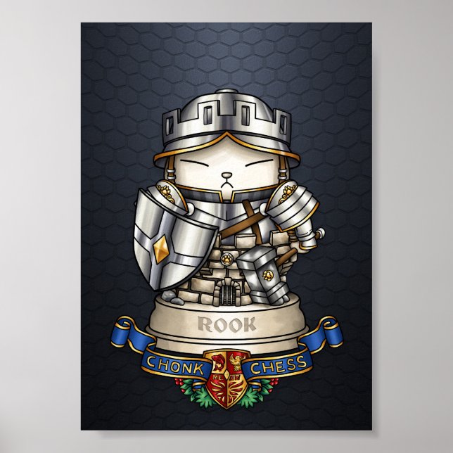Royal Cat Schess Rook Piece Poster (Vorne)