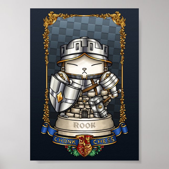 Royal Cat Schess Rook Piece Poster (Vorne)