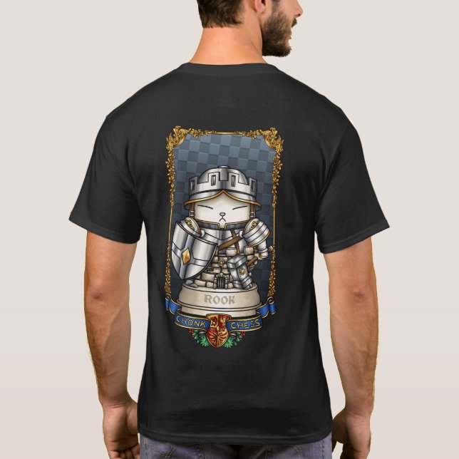 Royal Cat Schess Rook Piece T-Shirt (Rückseite)