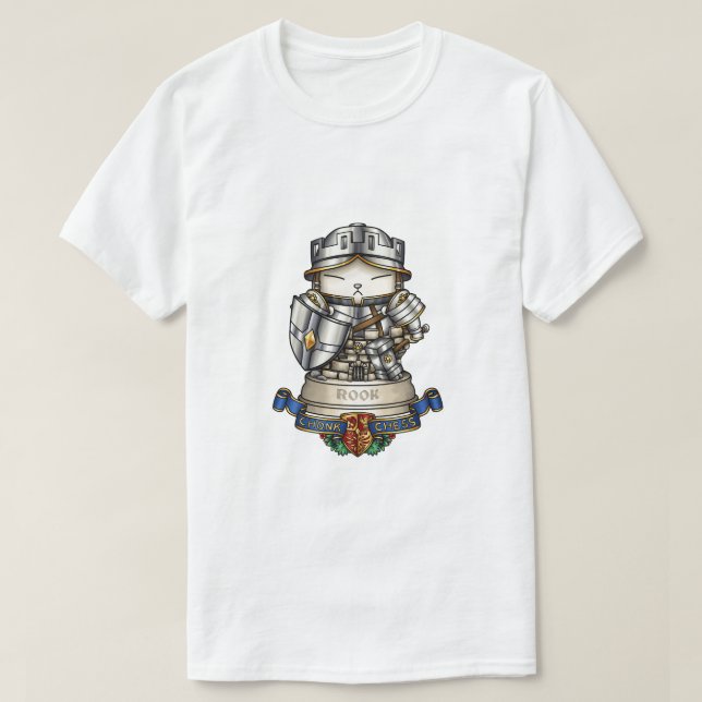 Royal Cat Schess Rook Piece T-Shirt (Design vorne)