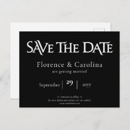 Royal Chic Black Save the Date Postkarte