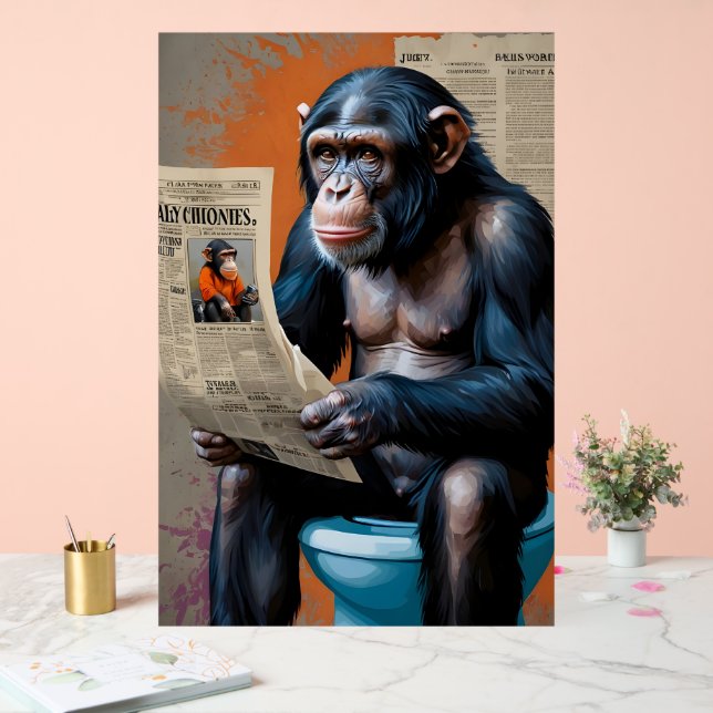 Royal Chimp Majestic Throne - Realistischer Pop Ar Acrylschild (Hochzeit)
