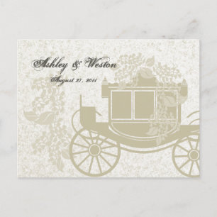 Royal Coach Wedding Response Einladungspostkarte