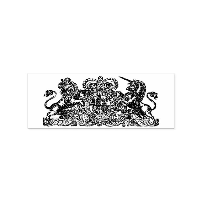 Royal Coat of Arms Ink Briefmarke aus dem 18. Jahr Gummistempel (Prägung)
