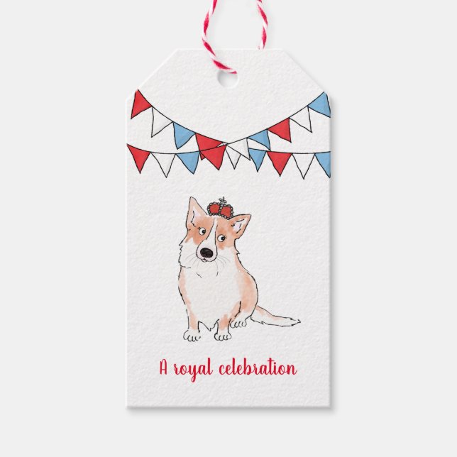 Royal Corgi Geschenkmarke Geschenkanhänger (Vorderseite)