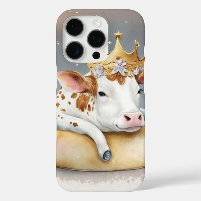 Royal Cow Dreaming on Cheese Throne                iPhone 16 Pro Hülle (Rückseite)