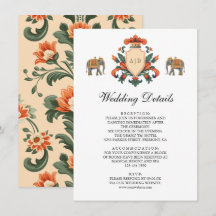 Royal Crest Elefant Indische Hochzeitsdetails