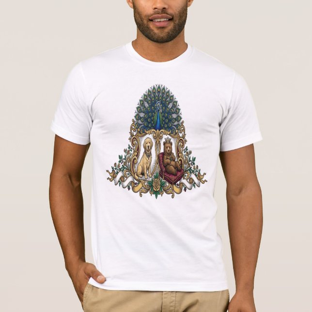 Royal Crest Peacock Bear Puppy T-Shirt (Vorderseite)