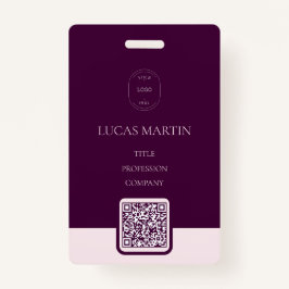 Royal Crimson QR Code Employee Name Abzeichen Ausweis