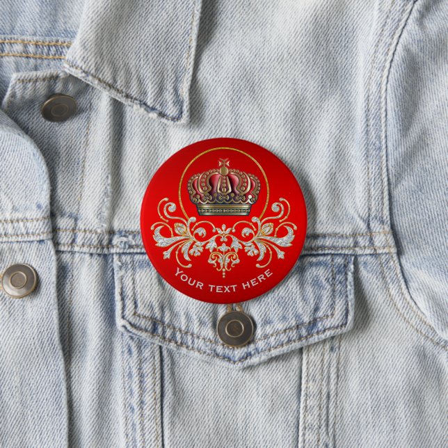Royal Cross Crown - Gold Blue Red Button (Beispiel)