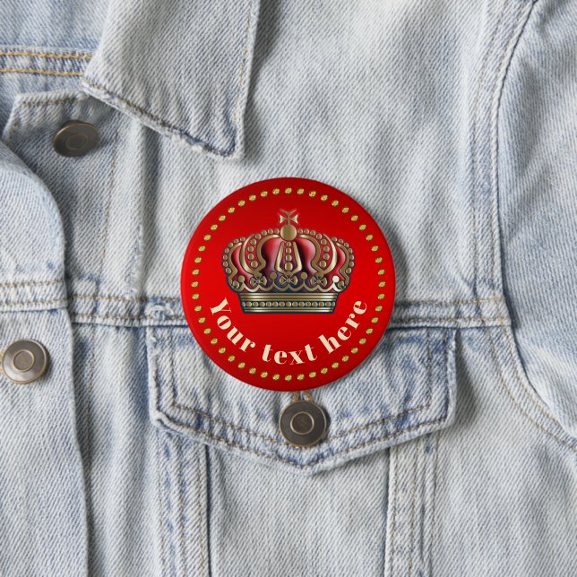 Royal Cross Crown - Gold Blue Red Button (Beispiel)