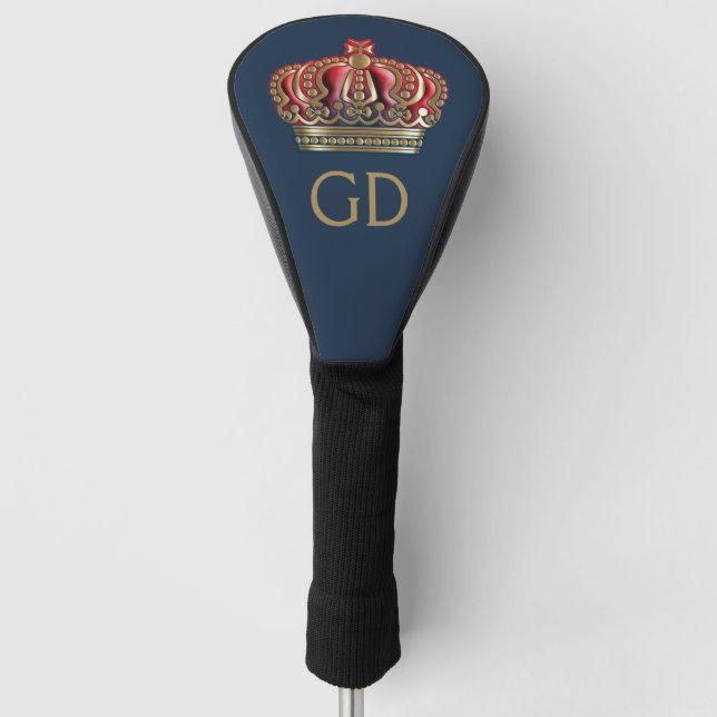 Royal Cross Crown - Gold Blue Red Golf Headcover (Vorderseite)