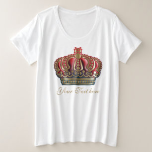Royal Cross Crown - Gold Blue Red Große Größe T-Shirt