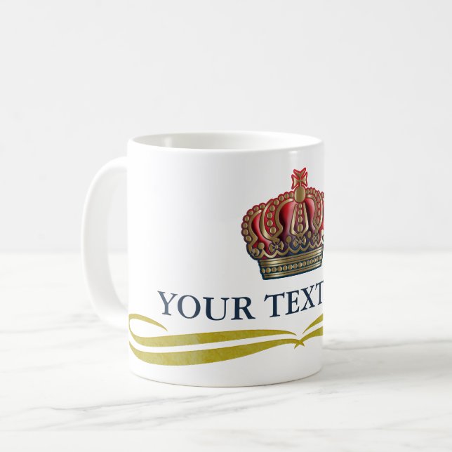 Royal Cross Crown - Gold Blue Red Kaffeetasse (Vorderseite Links)