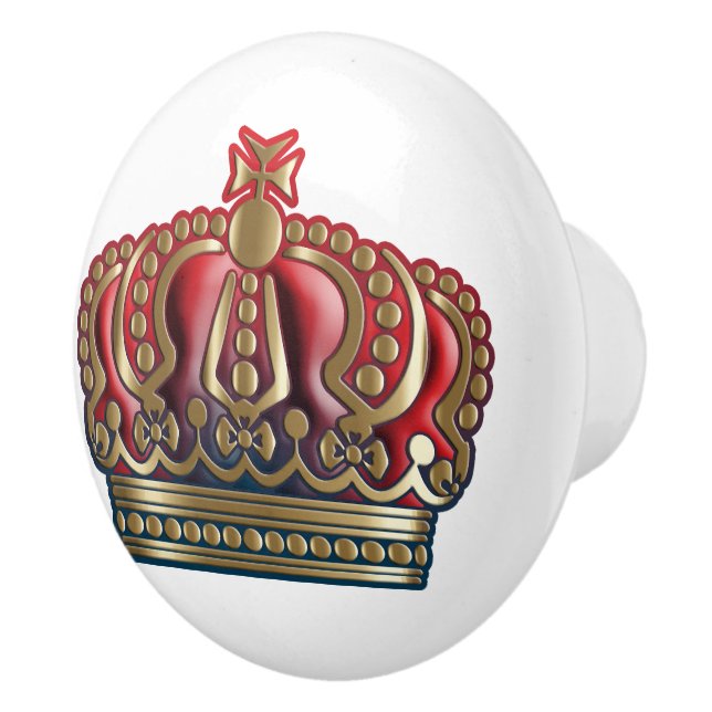 Royal Cross Crown - Gold Blue Red Keramikknauf (Rechts)