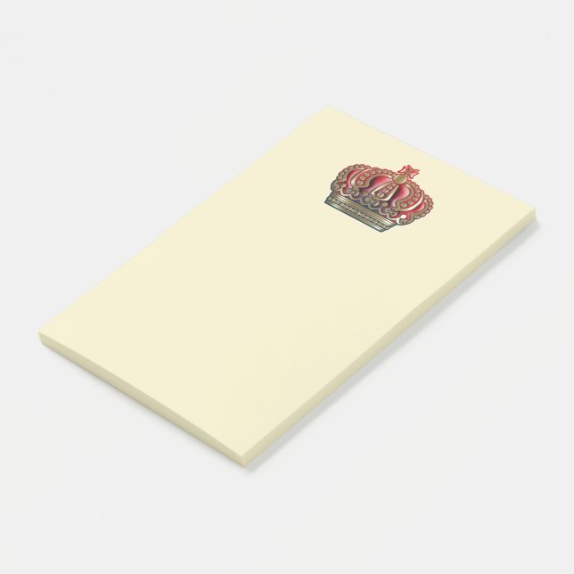 Royal Cross Crown - Gold Blue Red Post-it Klebezettel (angewinkelt)