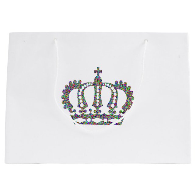 Royal Crown in Mustern Große Geschenktüte (Vorderseite)
