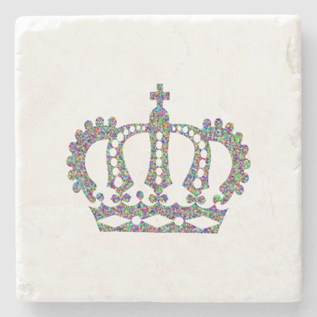 Royal Crown in Mustern Steinuntersetzer (Vorderseite)