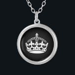 Royal Crown Logo Silver Plate Necklace Versilberte Kette<br><div class="desc">Königliche Krone Logo Silver Plated Necklace. Benutzerdefinierte Farben.</div>