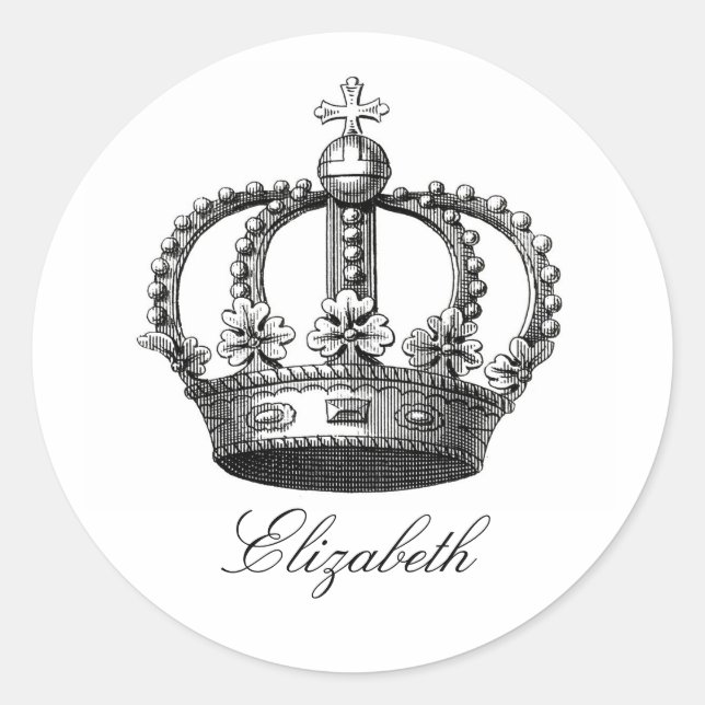 Royal Crown Round Sticker (Vorderseite)