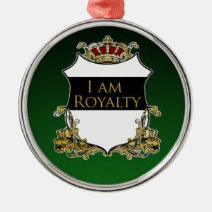 Royal Crown Schild Schwarz Grün Verlauf Luxus Ornament Aus Metall