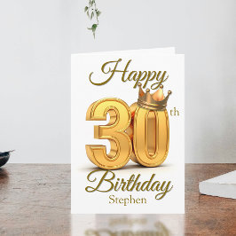 Royal Crown und Golden Accents 30. Geburtstag Karte