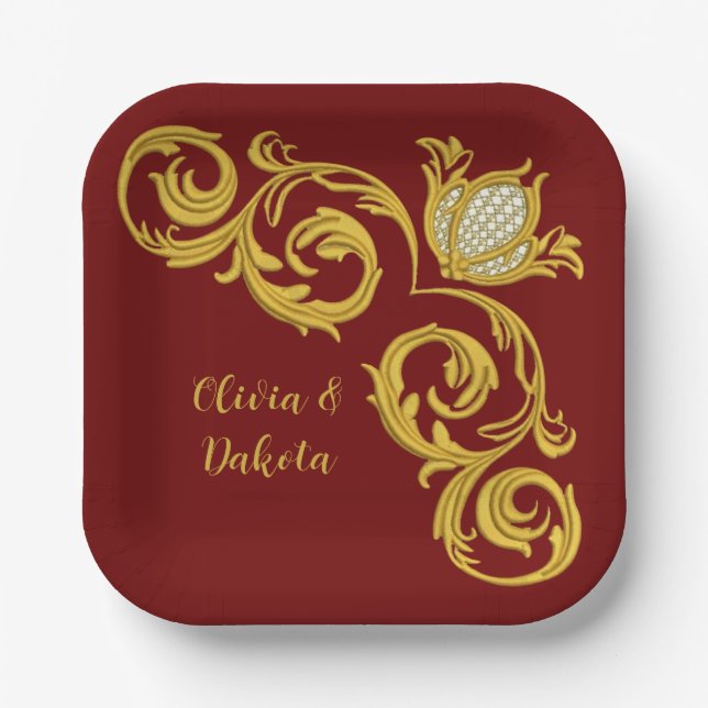 Royal Crown Wedding Pappteller (Vorderseite)