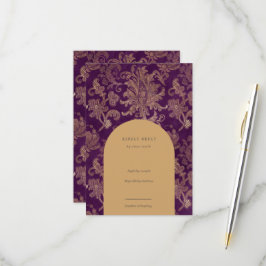 Royal Damask Elegante Lila RSVP-Karte RSVP Karte