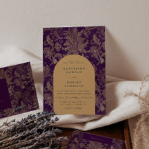 Royal Damask Gold Elegante Lila Hochzeit