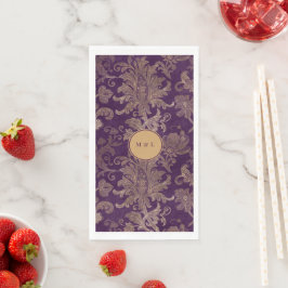 Royal Damask Lila Monogram Serviette