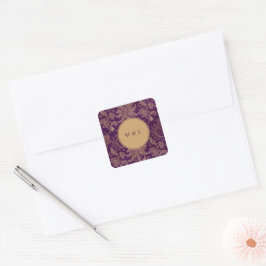 Royal Damask Lila Monogram Sticker