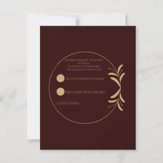Royal Deep Burgundy RSVP Card (Vorderseite)