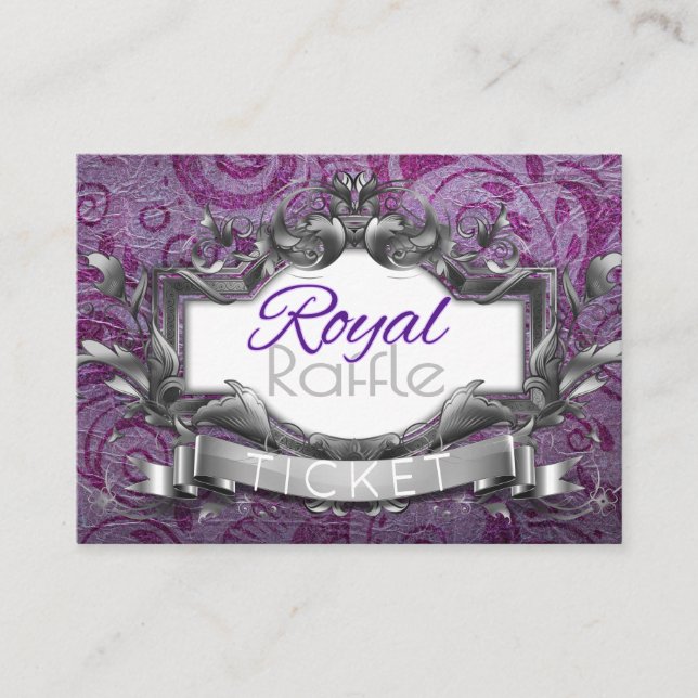 Royal Diaper Raffle|Lila & White Ethnic Princess Begleitkarte (Vorderseite)