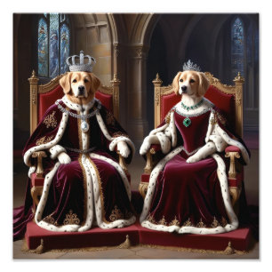 Royal Dog Duo Regal King und Queen Canine Art Fotodruck