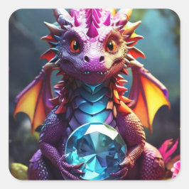 Royal Dragon Quadratischer Aufkleber