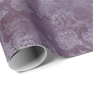 Royal Dragon Violet Script Lila Floral Grunge Geschenkpapier