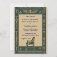 Royal Egyptian Winged Scarab & Throne Gold Wedding