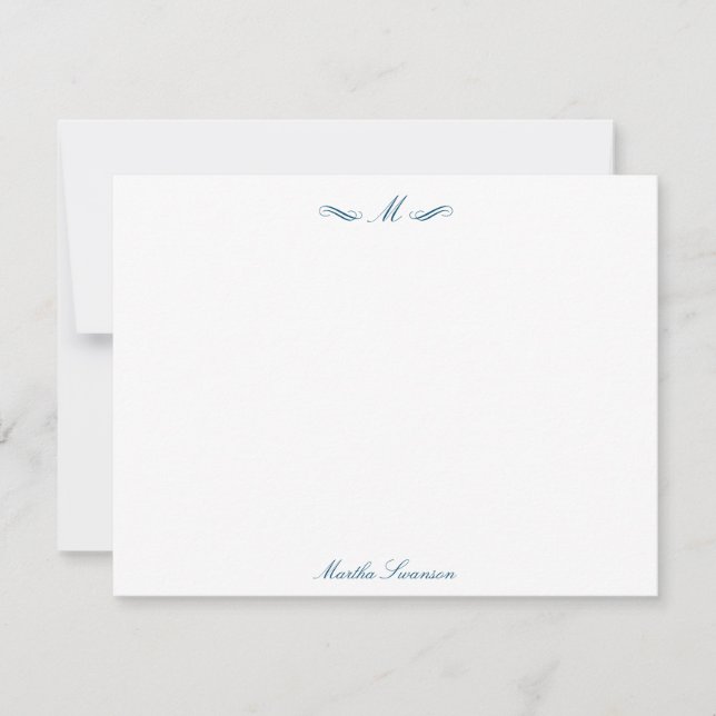 Royal Elegane Luxury Navy Blue Personalisiert Mitteilungskarte (Vorderseite)